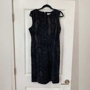 Carmen Marc Valvo black suede dress